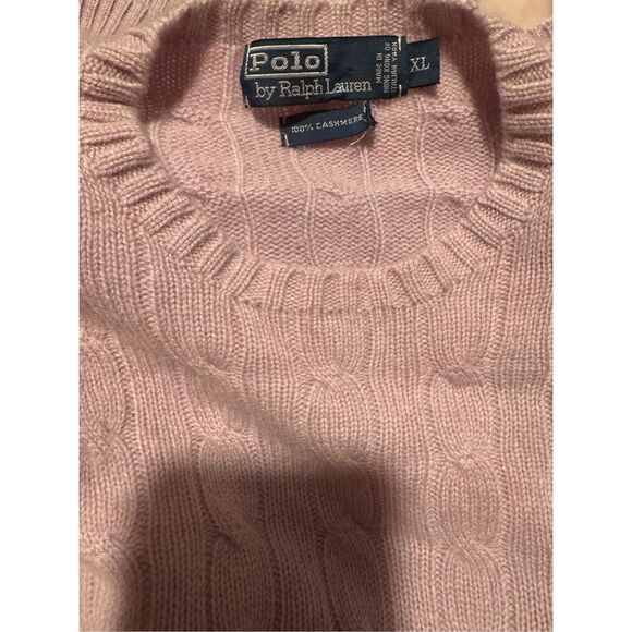 Polo By Ralph Lauren 100% Cashmere vintage lavander pullover sweater XL - Picture 7 of 8
